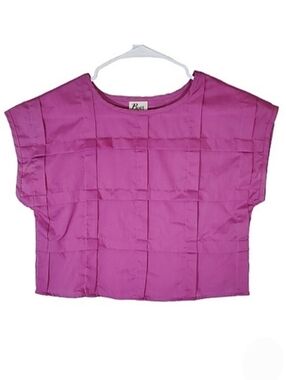 2200 * Byer California Grid Pattern Boxy Crop Top Purple Size S Vintage 80s